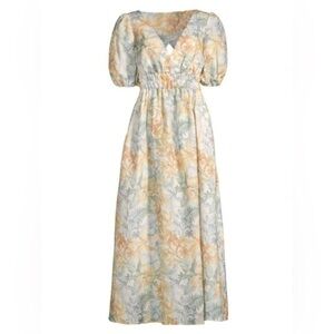 Significant Other Elina Maxi Dress Island Bouquet Floral Linen Open Back
